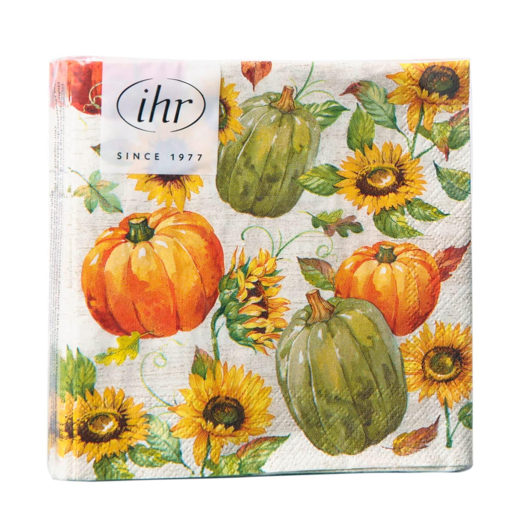 Autumn Pumpkin Napkins Cocktail/Lunch Party Disposable Paper Serviettes