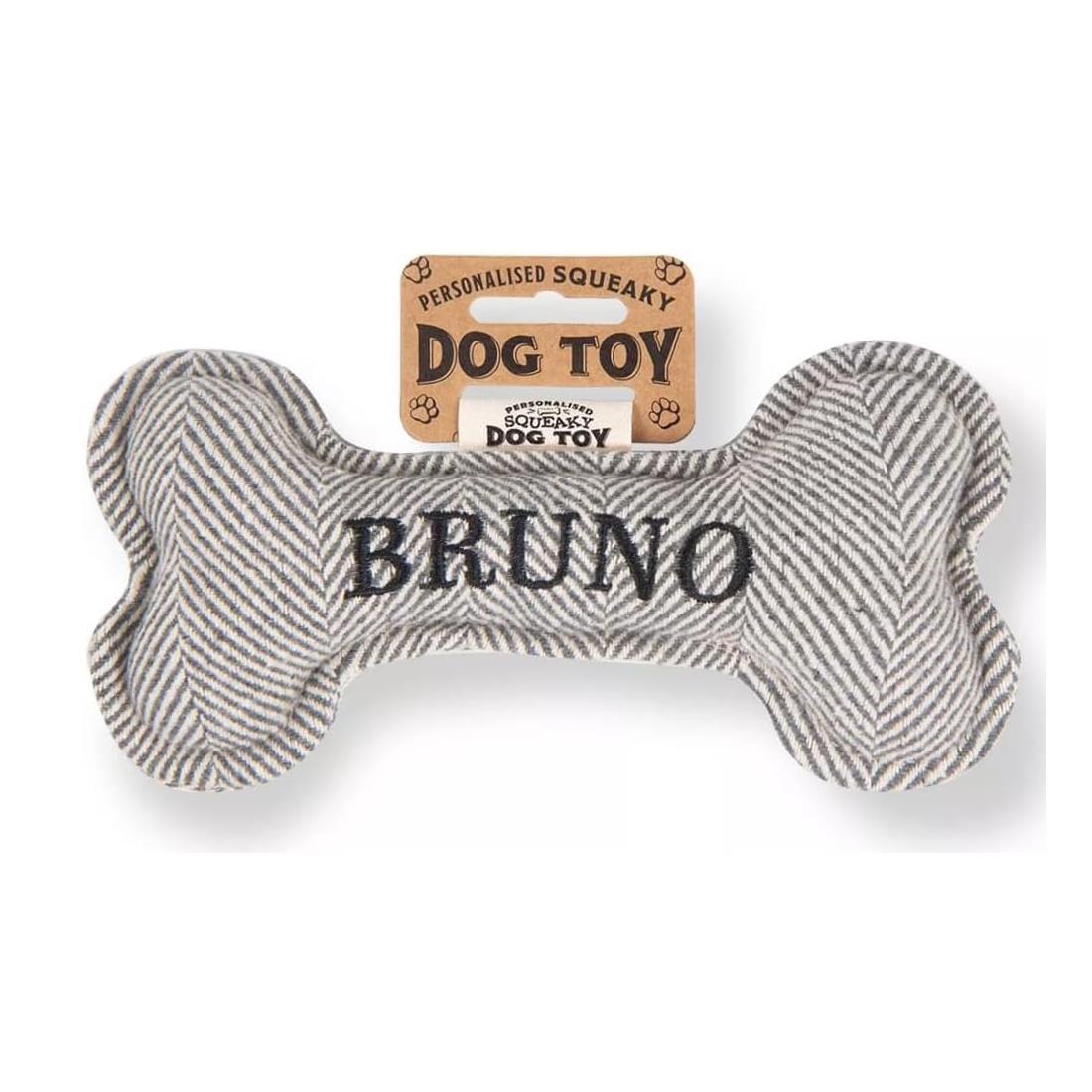 Dog Squeaky Toy Medium Soft Puppy Bone Chew Personalised Plush Toys A-J