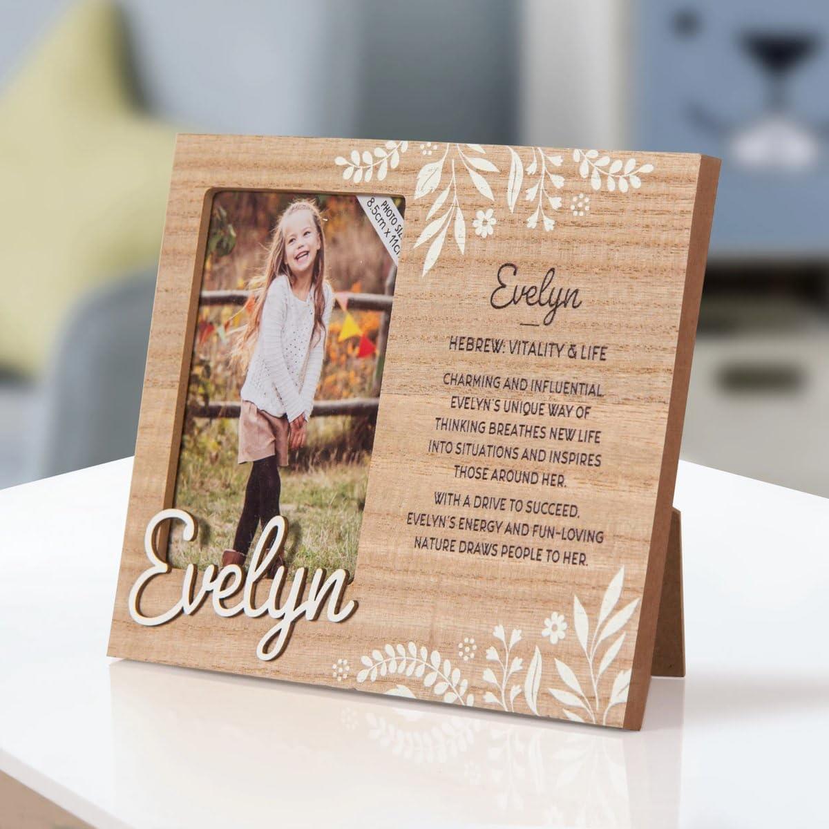 Wooden Picture Frame Personalised Kids Unique Gift Rustic Poems Girls Names A-Z - Picture 38 of 97