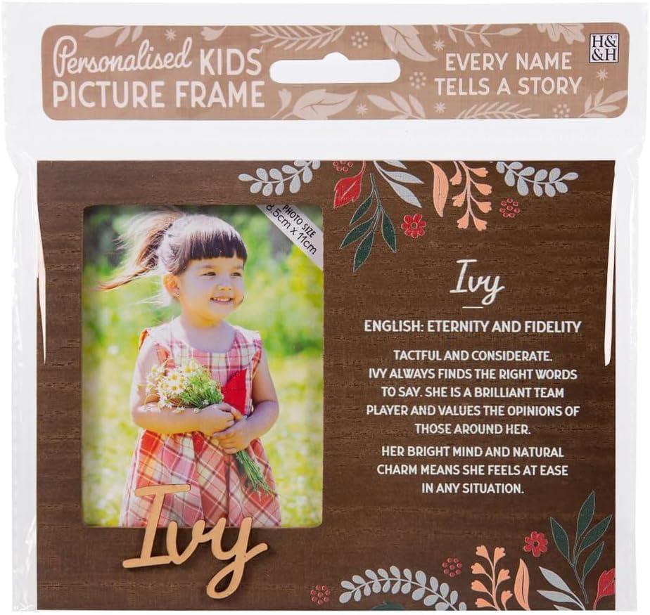 Wooden Picture Frame Personalised Kids Unique Gift Rustic Poems Girls Names A-Z - Picture 57 of 97