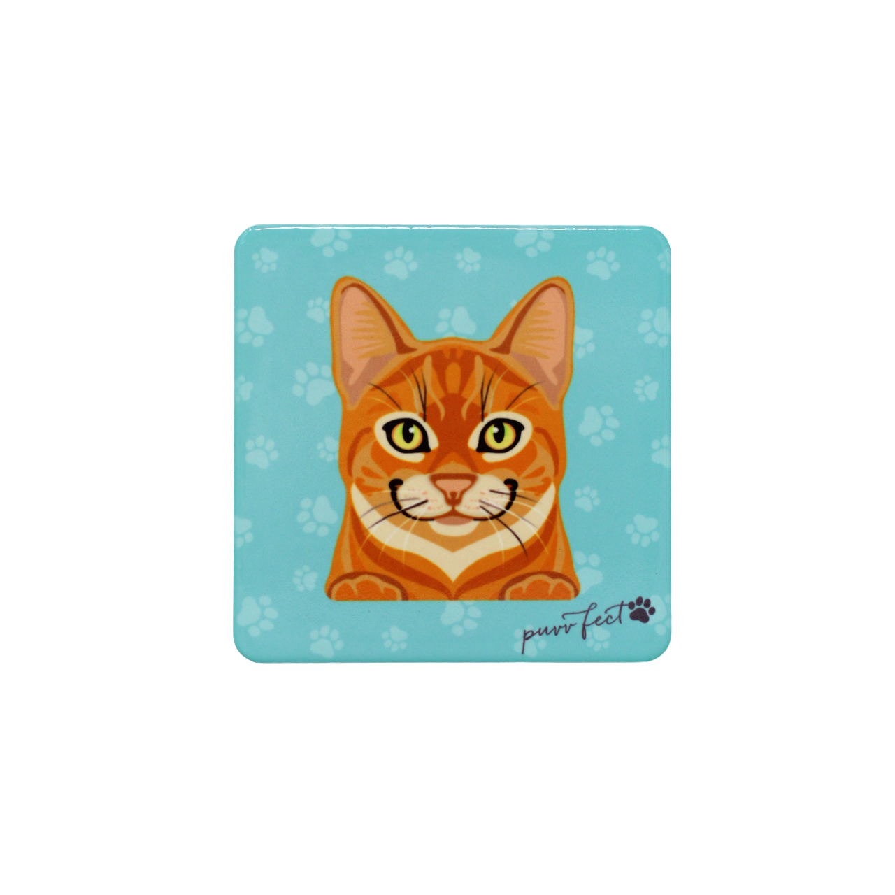 Drink Coasters Cat Tea Coffee Cup Holder Hot Drinks Ceramic Square Feline Kitten