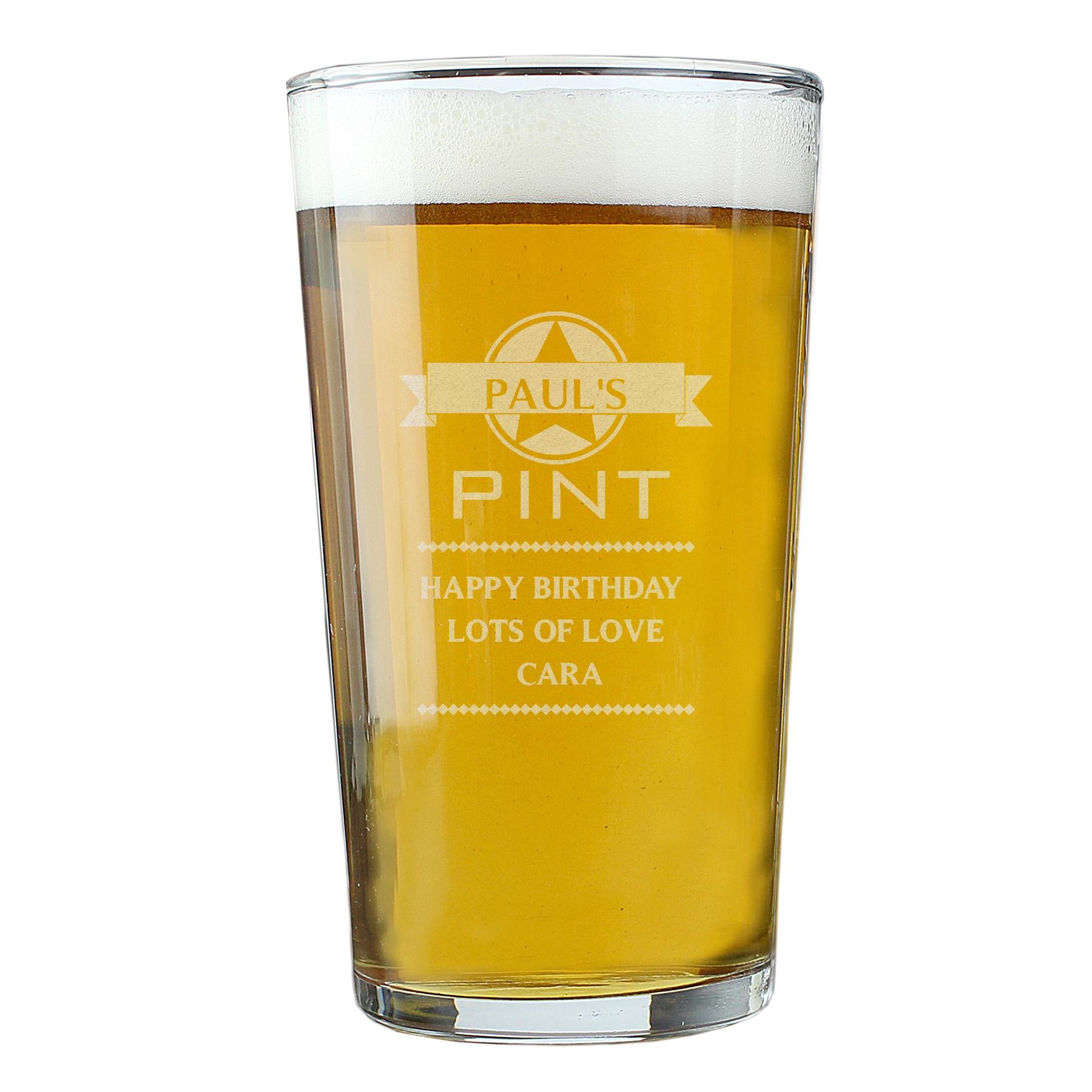 Personalised Carlsberg 1 Pint Beer Lager Glass Birthday Wedding Best Man gifts