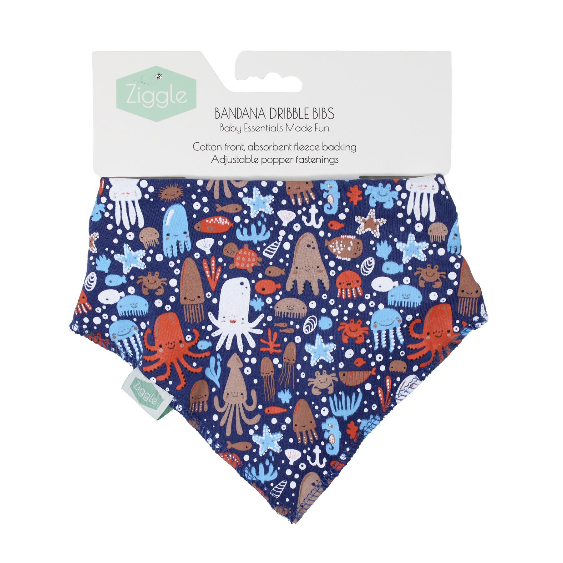 Baby Dribble Bib Cotton Bandana Style Fleece Various Animal Designs Ziggle