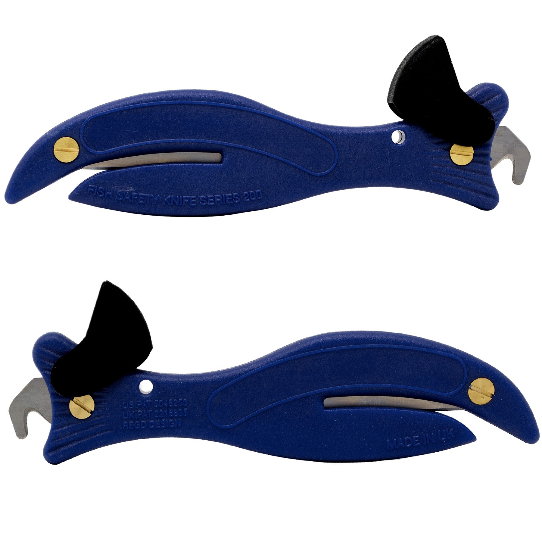 Fish 200  1 x Blue Original Enclosed Blade Safety Box Tape Cutter Opener Tool