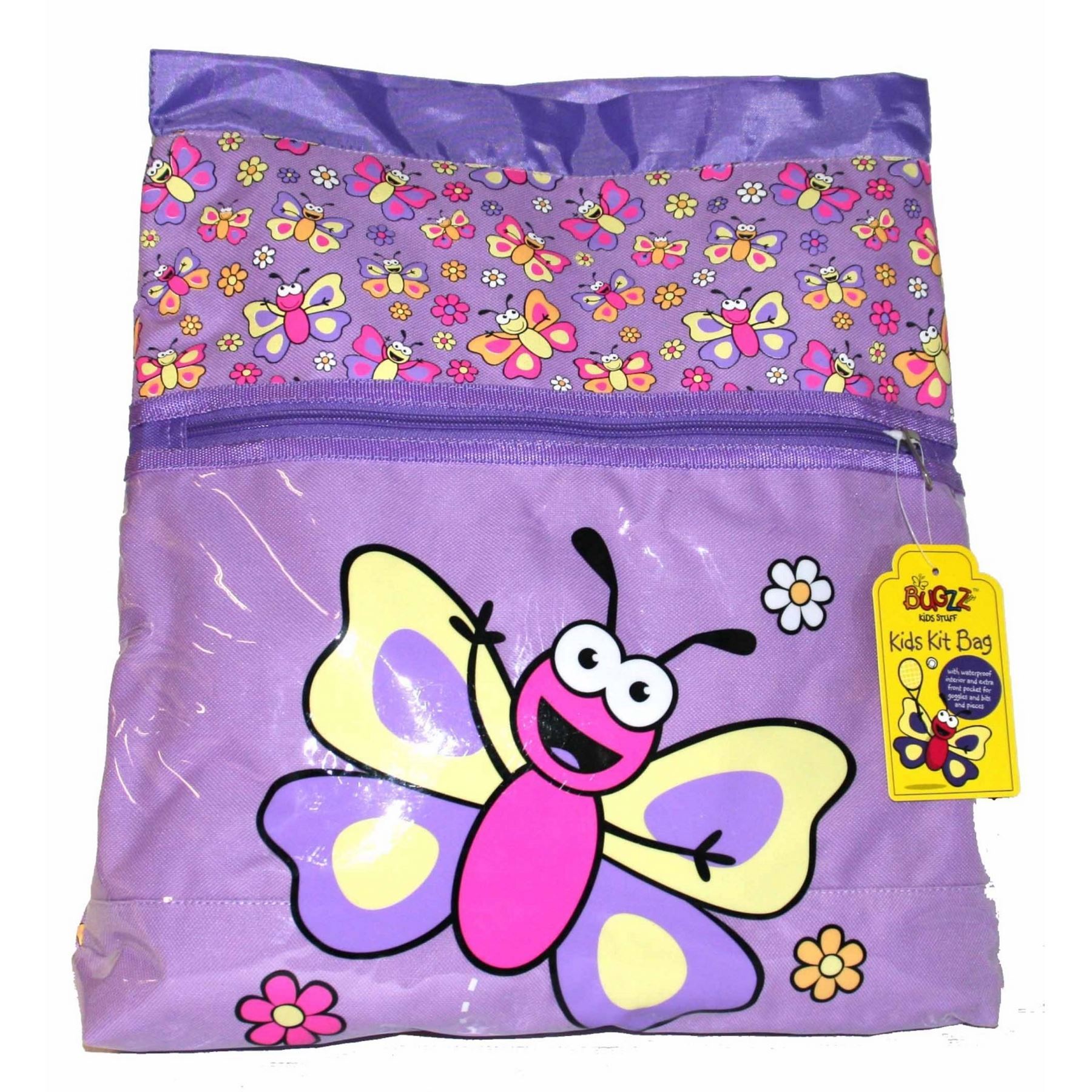 Bugzz PURPLE BUTTERFLY Backpack School Bag Rucksack Girls Swimming Childs Kids