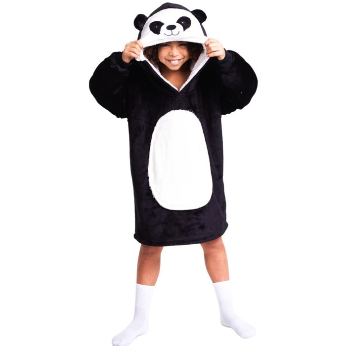 Kids Cuddle Hoodie Oversized Hooded Blanket Age 7-12 Plush Animal Wearable Throw - Picture 4 of 7