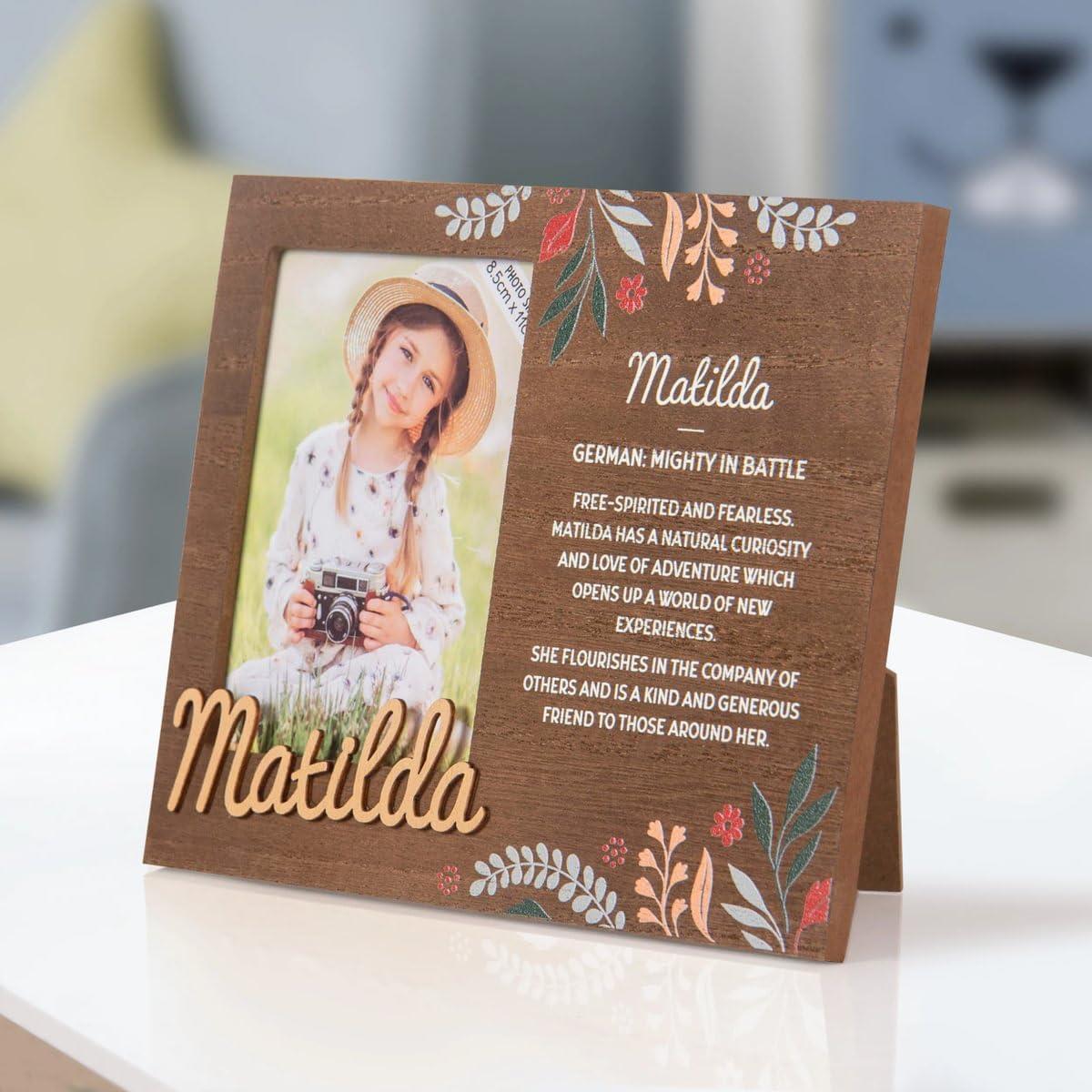 Wooden Picture Frame Personalised Kids Unique Gift Rustic Poems Girls Names A-Z - Picture 70 of 97