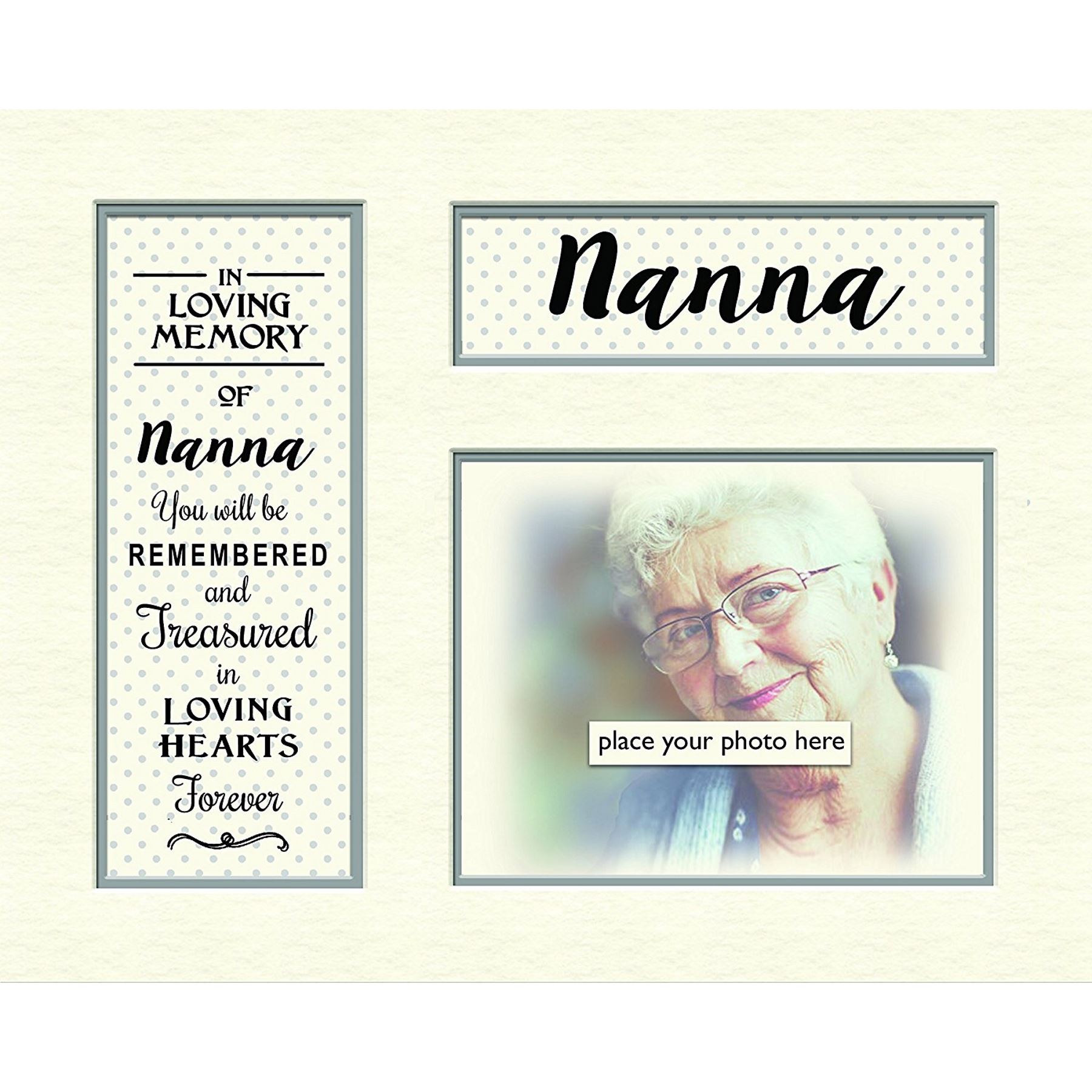 Nanna Contemporary In Loving Memory Memorial Mount For Photo Frame 10/"x8/"