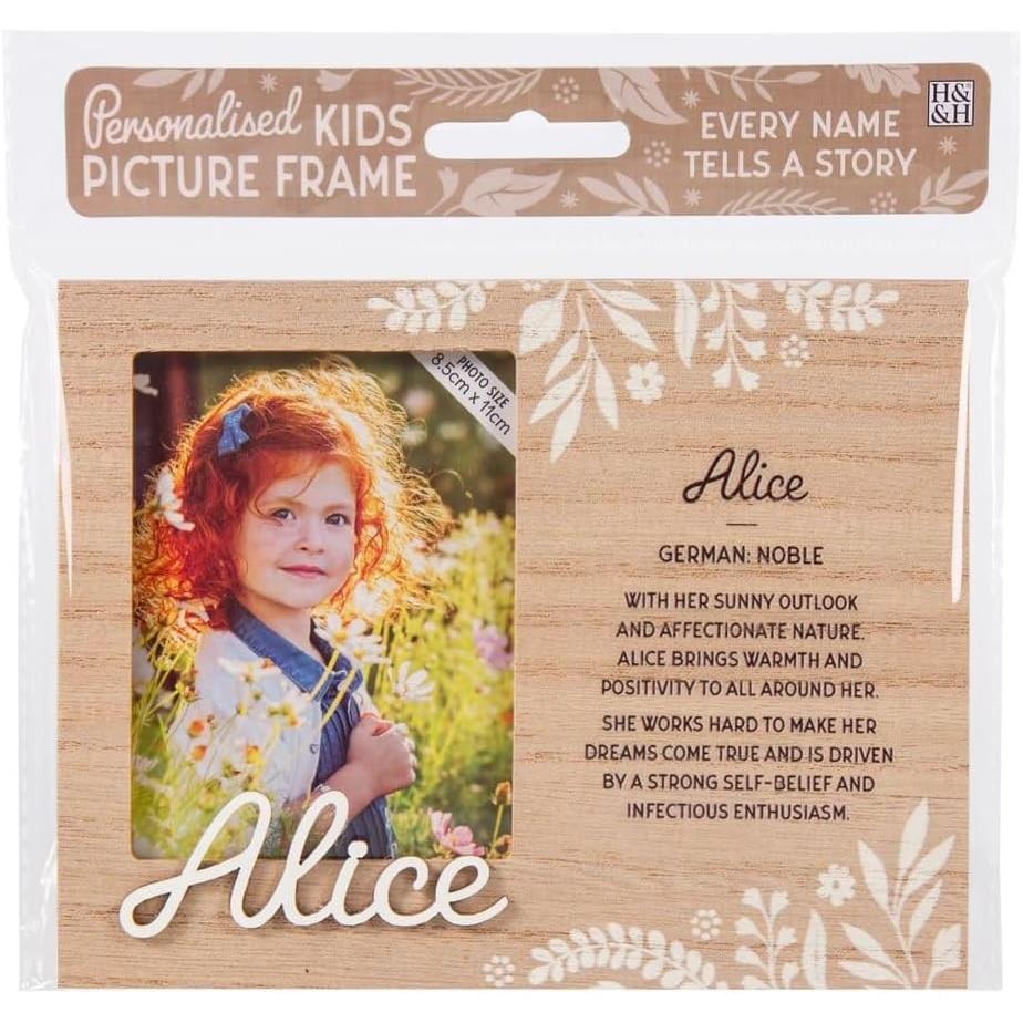 Wooden Picture Frame Personalised Kids Unique Gift Rustic Poems Girls Names A-Z - Picture 4 of 97
