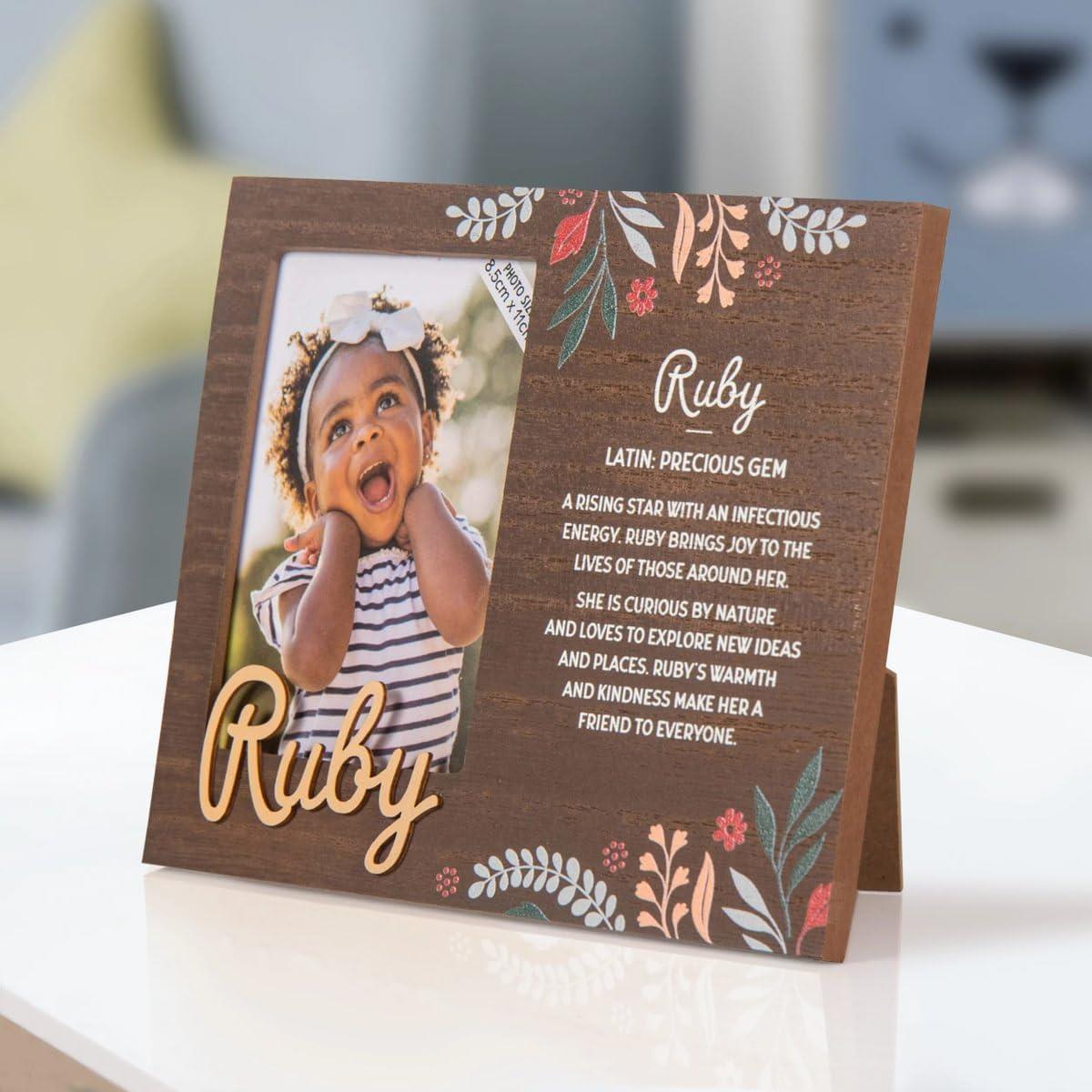 Wooden Picture Frame Personalised Kids Unique Gift Rustic Poems Girls Names A-Z - Picture 89 of 97