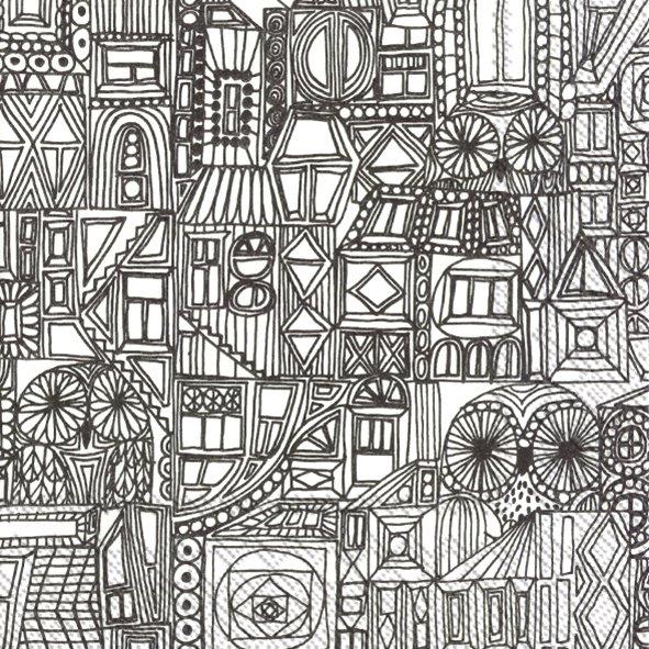 Marimekko Paper Napkins Bubi Black White Lunch Cocktail 3Ply Party Serviettes