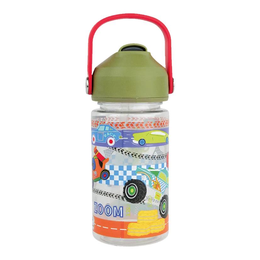 Kinder Trinkflasche Strohhalm 450ml Tritan Jungen wiederverwendbar Mädchen Griff Zahnseide & Rock - Bild 5 von 32