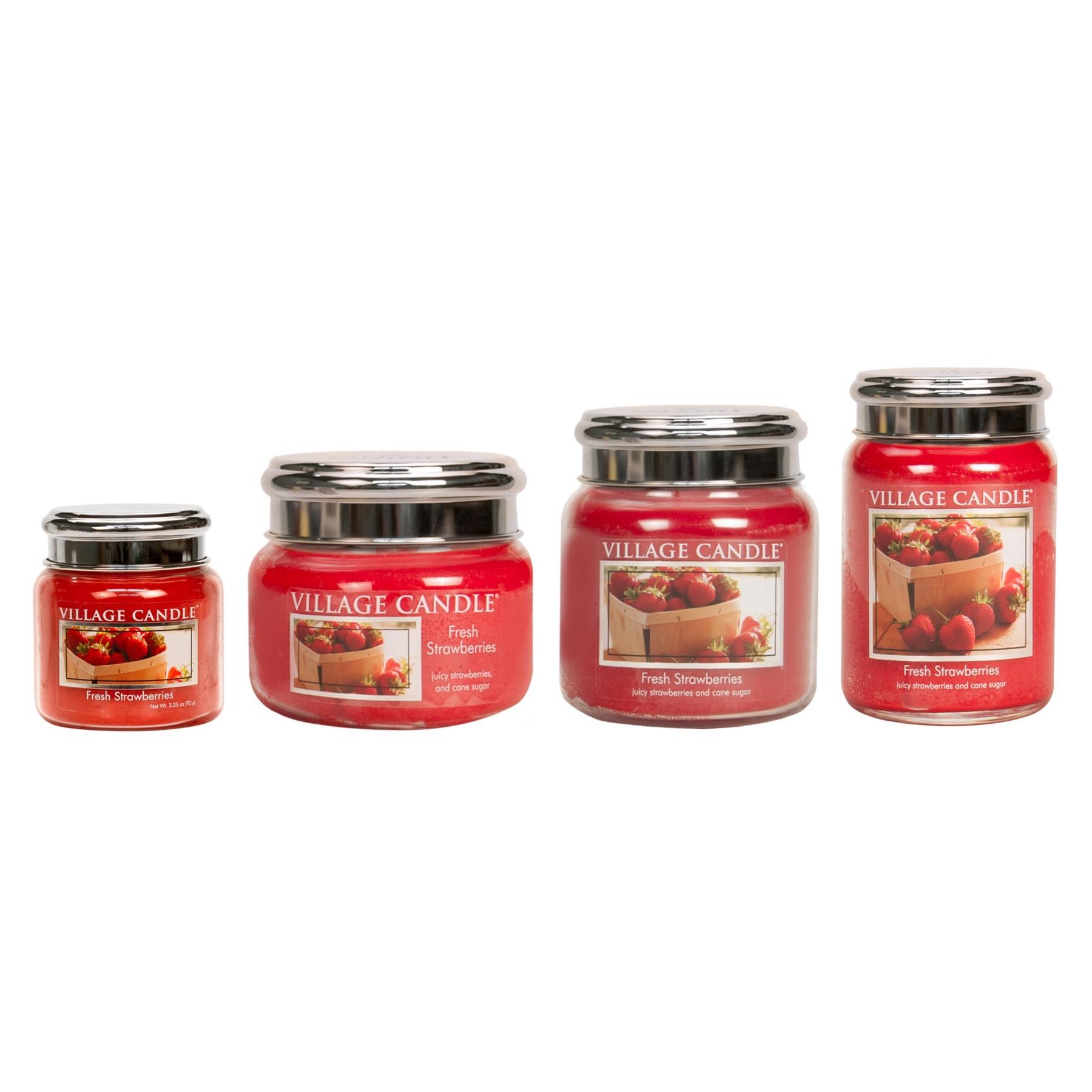 Village Candle Fresh Strawberries Scented Premium Jar Candles Home