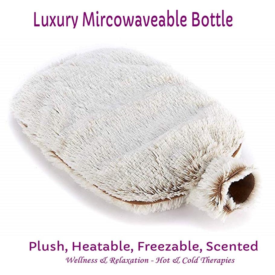 Mikrowellengeeignete Wärmflasche Kunstfell Lavendelduft beheizbar Komfort - Bild 7 von 9