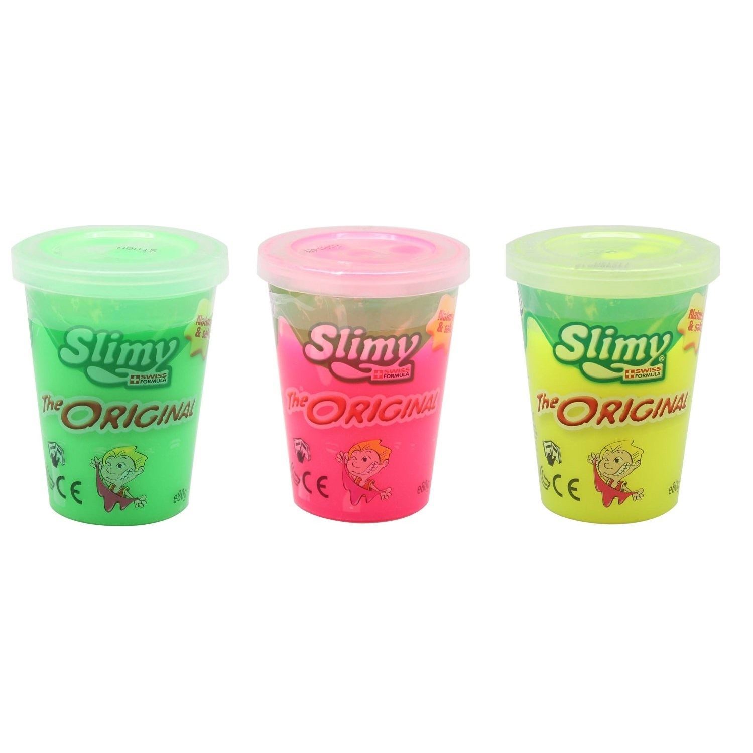 SLIMY Original Gobelet 80g Jaune - Original Slimy Slime, Le Classique Des Pâtes à Modeler, Naturellement Sûr Pour Les Enfants, Pâte à Modeler élastique (Jouets à Partir De 3 Ans