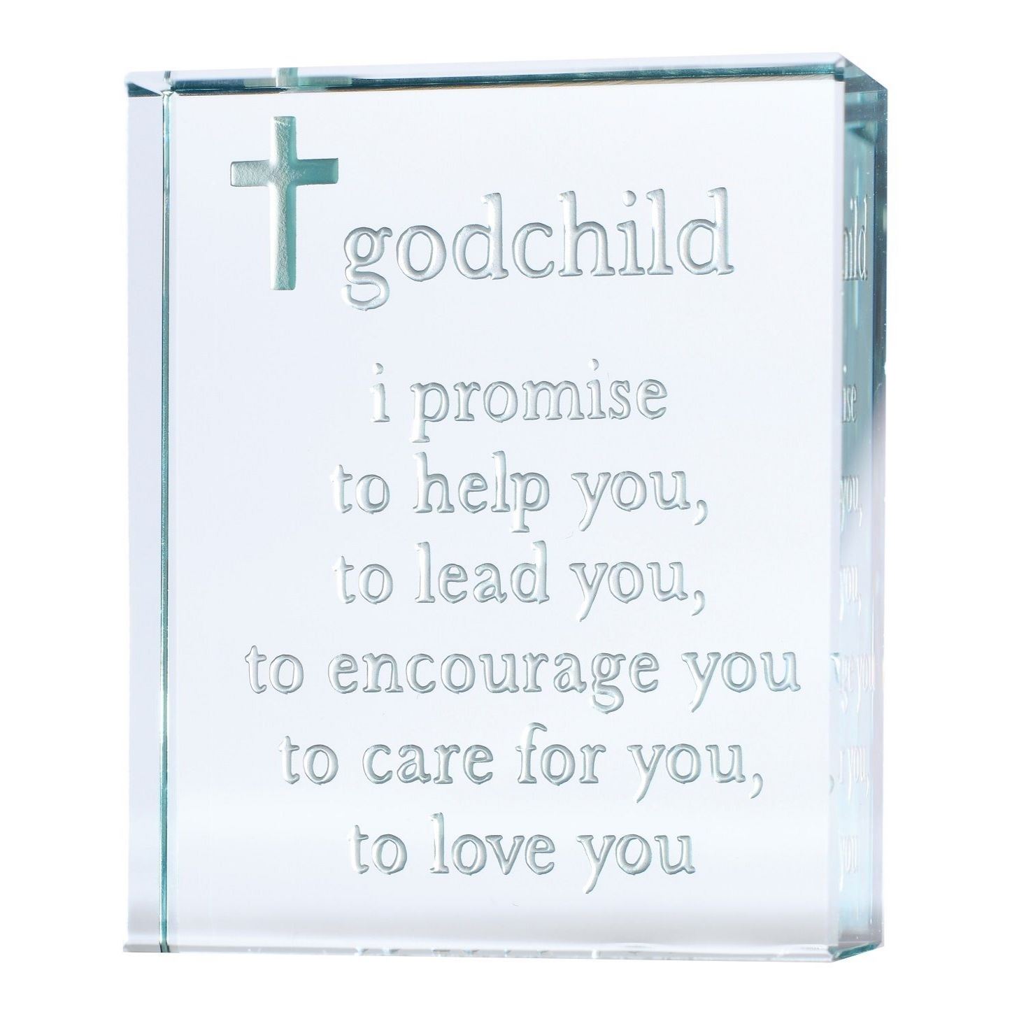 Spaceform Glass Godchild Stars /& Hearts Mini Cube Christening Keepsake Gift
