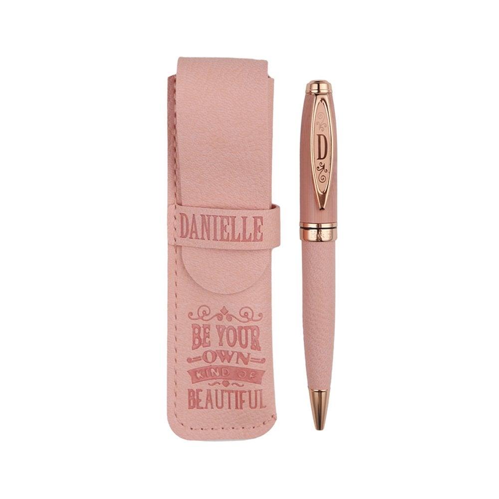 Ballpoint Pen Pre Personalised Ladies Names Bamboo Blue Ink Pink Novelty Gift