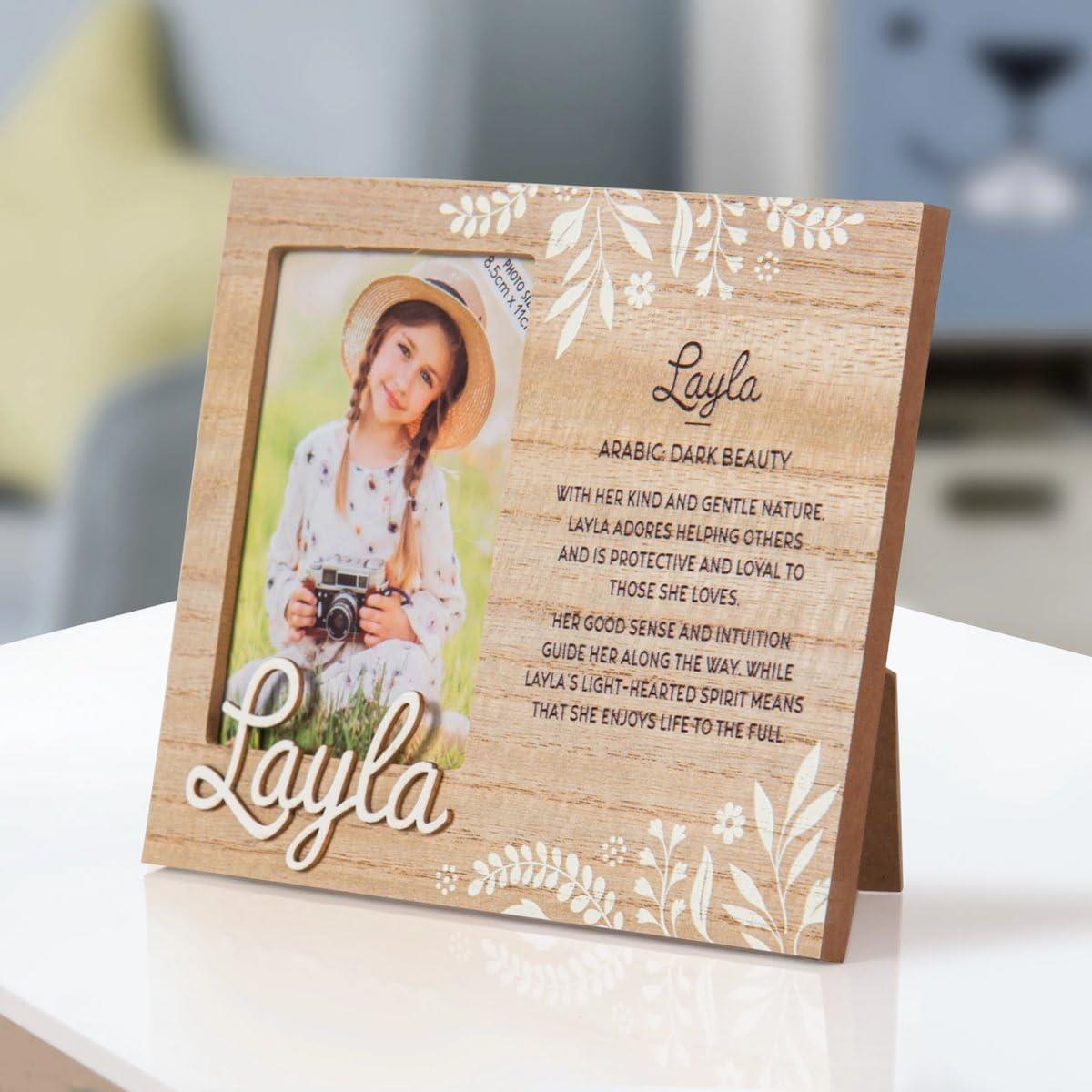 Wooden Picture Frame Personalised Kids Unique Gift Rustic Poems Girls Names A-Z - Picture 62 of 97