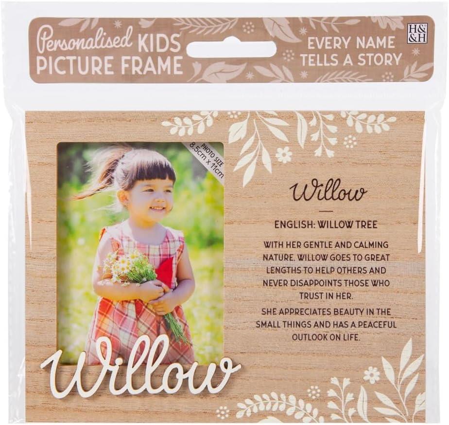 Wooden Picture Frame Personalised Kids Unique Gift Rustic Poems Girls Names A-Z - Picture 96 of 97