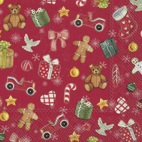 Paper Cocktail Napkins Festive Christmas Toys 20pk Small 3-ply Party Serviette