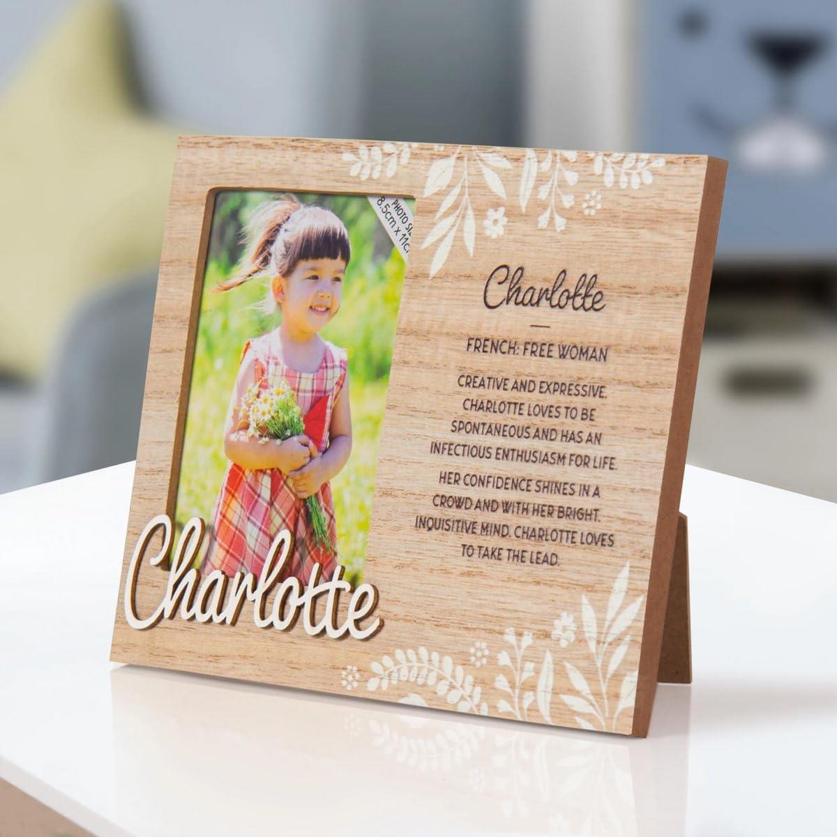 Wooden Picture Frame Personalised Kids Unique Gift Rustic Poems Girls Names A-Z - Picture 15 of 97
