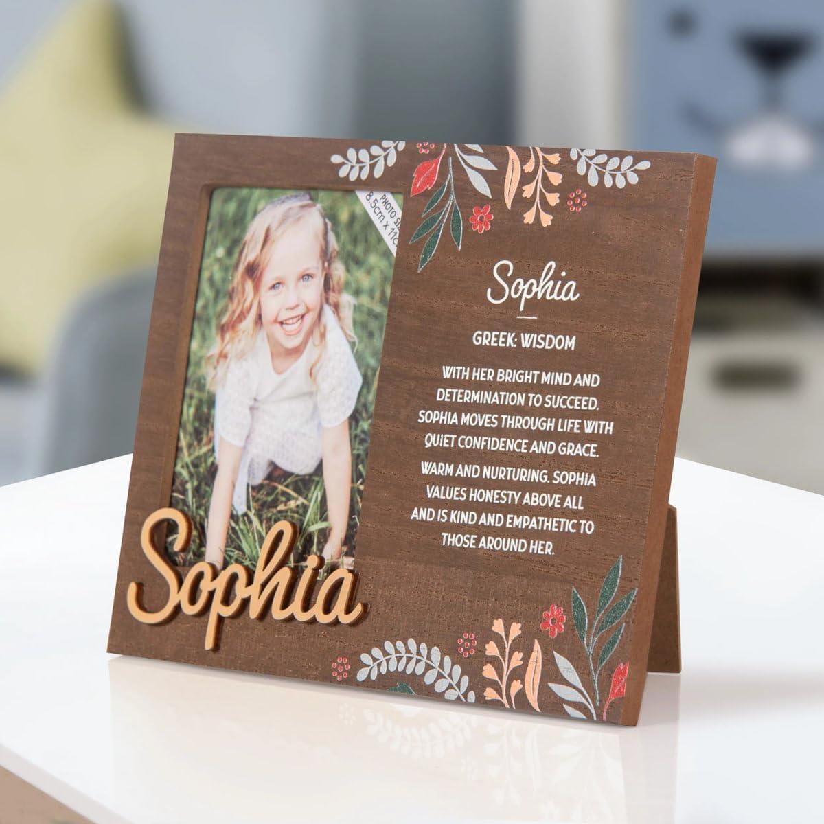 Wooden Picture Frame Personalised Kids Unique Gift Rustic Poems Girls Names A-Z - Picture 95 of 97