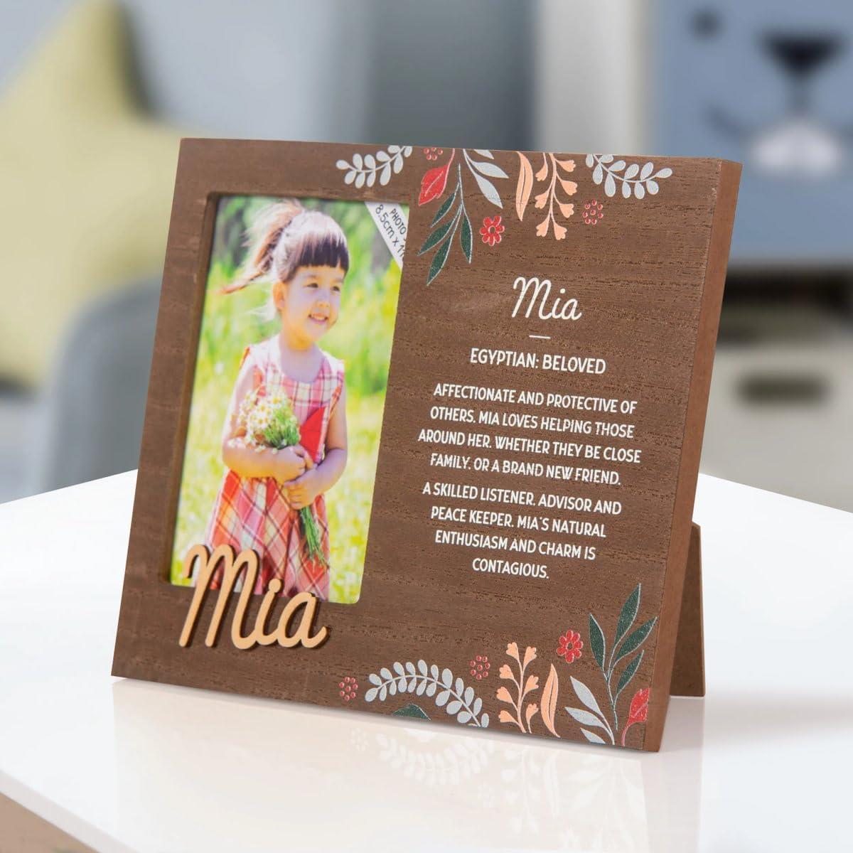 Wooden Picture Frame Personalised Kids Unique Gift Rustic Poems Girls Names A-Z - Picture 74 of 97