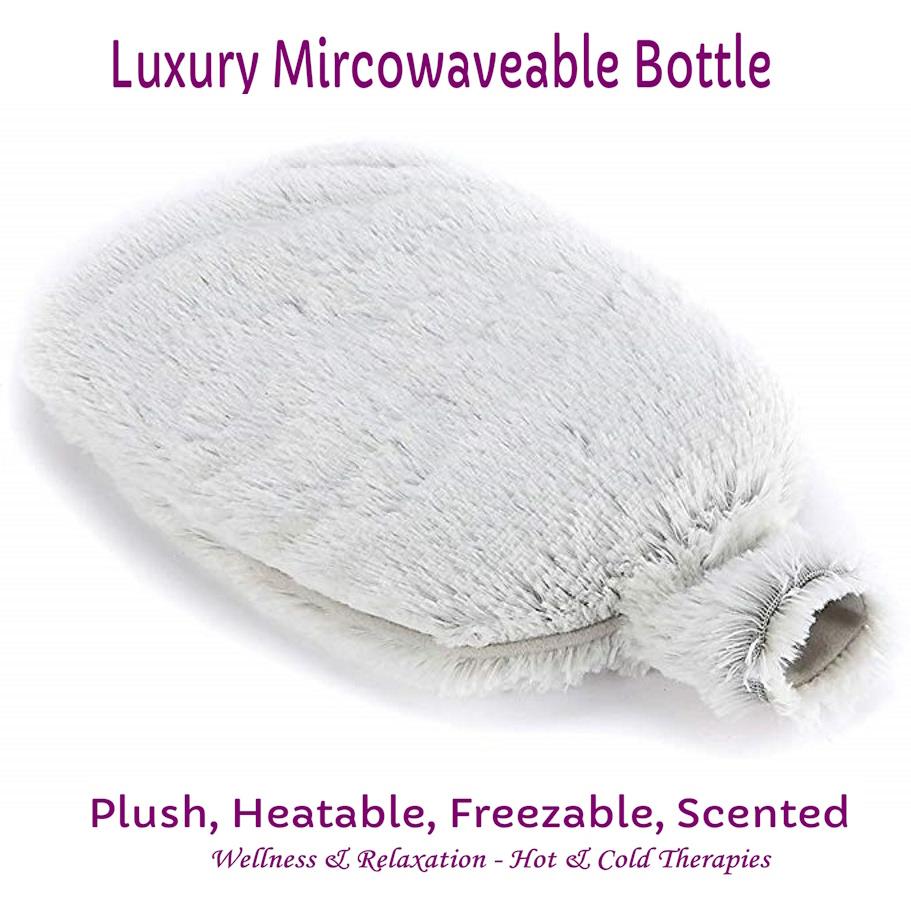 Mikrowellengeeignete Wärmflasche Kunstfell Lavendelduft beheizbar Komfort - Bild 8 von 9
