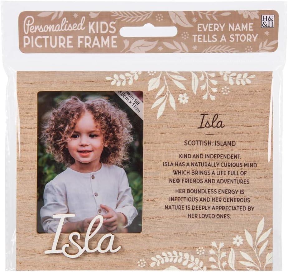 Wooden Picture Frame Personalised Kids Unique Gift Rustic Poems Girls Names A-Z - Picture 55 of 97