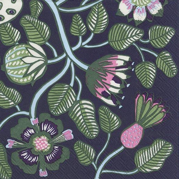 Servilletas de Papel Marimekko Tiara Azul Floral Almuerzo Cóctel Servilleta Premium de 3 Capas - Imagen 2 de 2