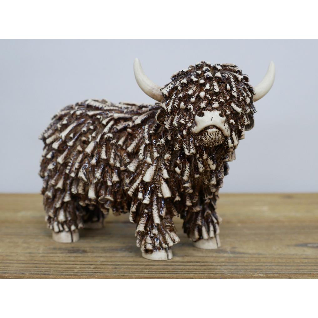 Standing Highland Cow Ornament Rustic Brown Twig Country Farmhouse Décor Statue - Picture 13 of 14
