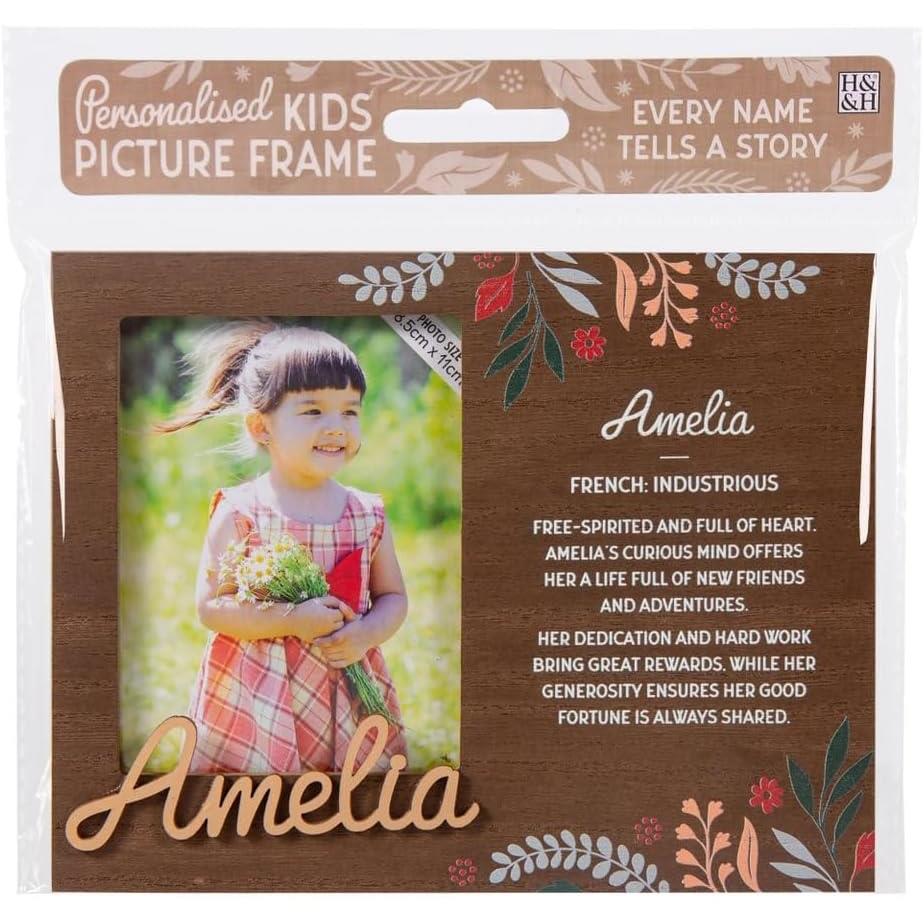 Wooden Picture Frame Personalised Kids Unique Gift Rustic Poems Girls Names A-Z - Picture 6 of 97