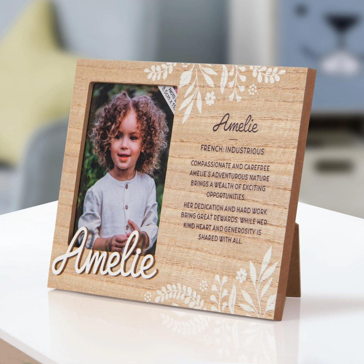 Wooden Picture Frame Personalised Kids Unique Gift Rustic Poems Girls Names A-Z - Picture 9 of 97