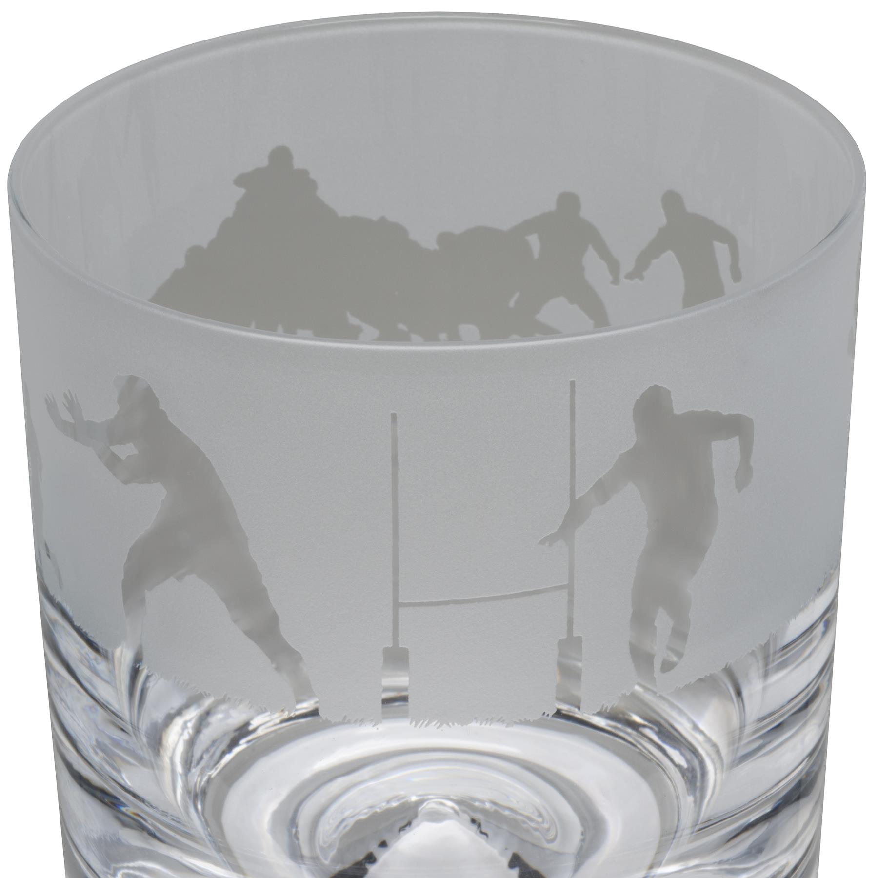 Animo Rugby Scene Whiskey Glass Sport Engraved Tumbler Whisky Glasses