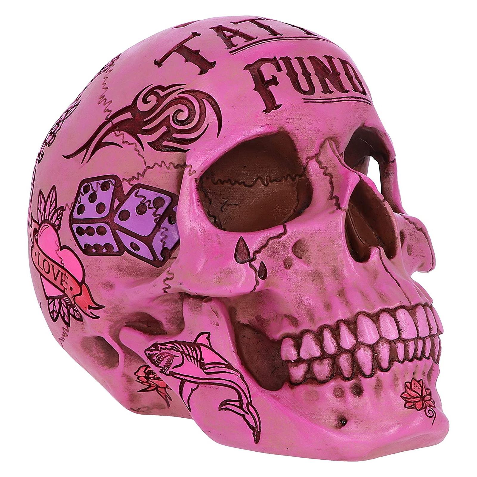 Nemesis Now Skull Shape Tattoo Fund Piggy Bank Money Box Gothic Home Decor Gift