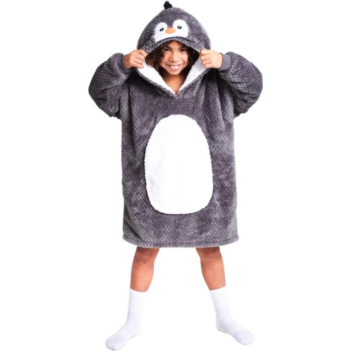 Kids Cuddle Hoodie Oversized Hooded Blanket Age 7-12 Plush Animal Wearable Throw - Picture 5 of 7