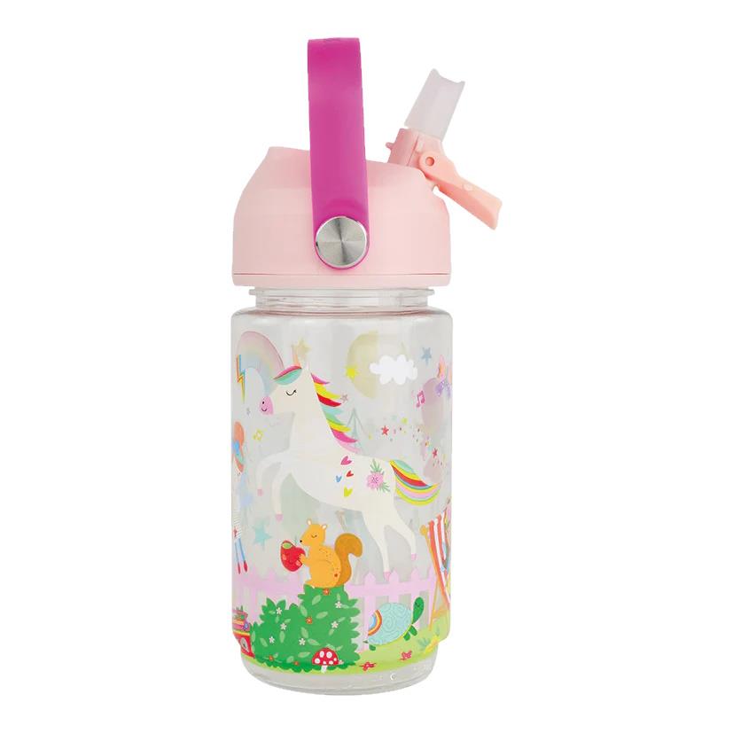 Kinder Trinkflasche Strohhalm 450ml Tritan Jungen wiederverwendbar Mädchen Griff Zahnseide & Rock - Bild 28 von 32