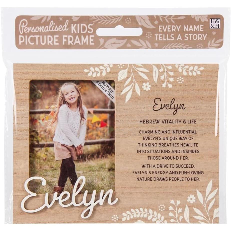 Wooden Picture Frame Personalised Kids Unique Gift Rustic Poems Girls Names A-Z - Picture 37 of 97