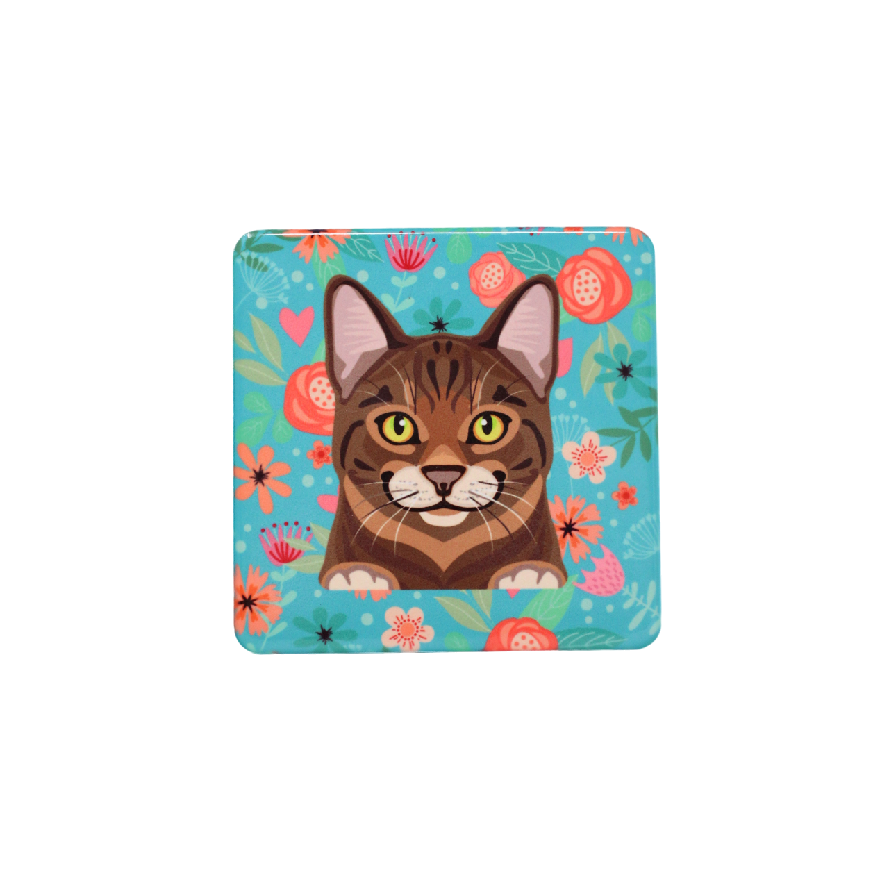 Drink Coasters Cat Tea Coffee Cup Holder Hot Drinks Ceramic Square Feline Kitten