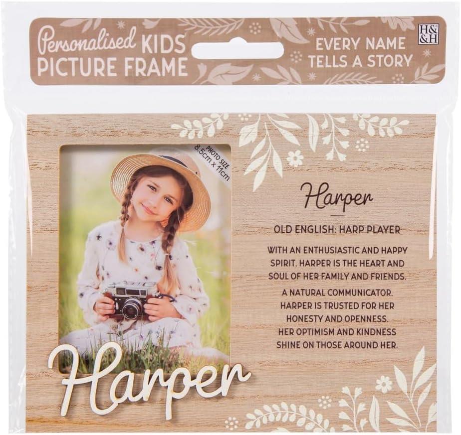 Wooden Picture Frame Personalised Kids Unique Gift Rustic Poems Girls Names A-Z - Picture 49 of 97