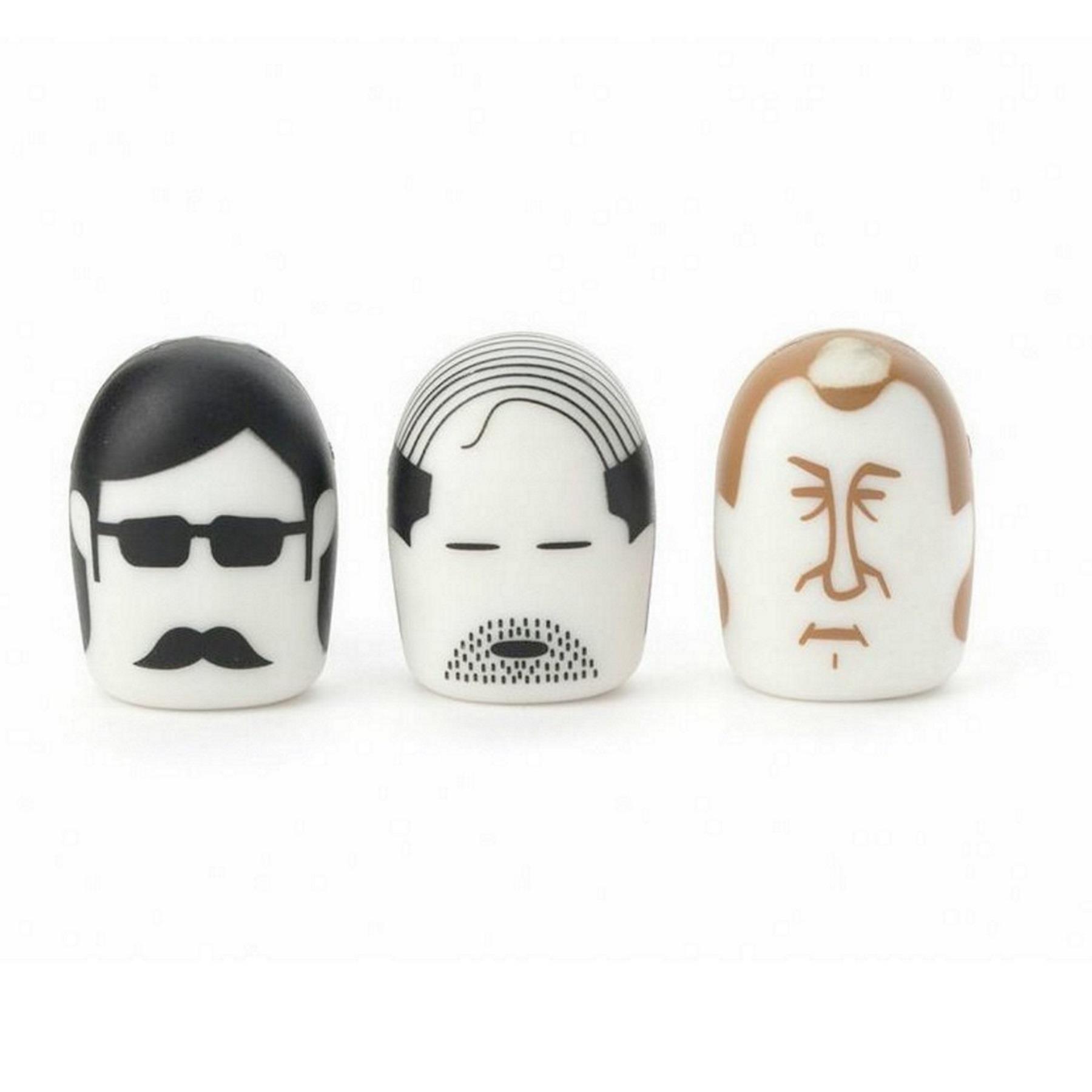 Kikkerland Set Of 3 Bald Head Erasers Mini Balding Men Rubbers School