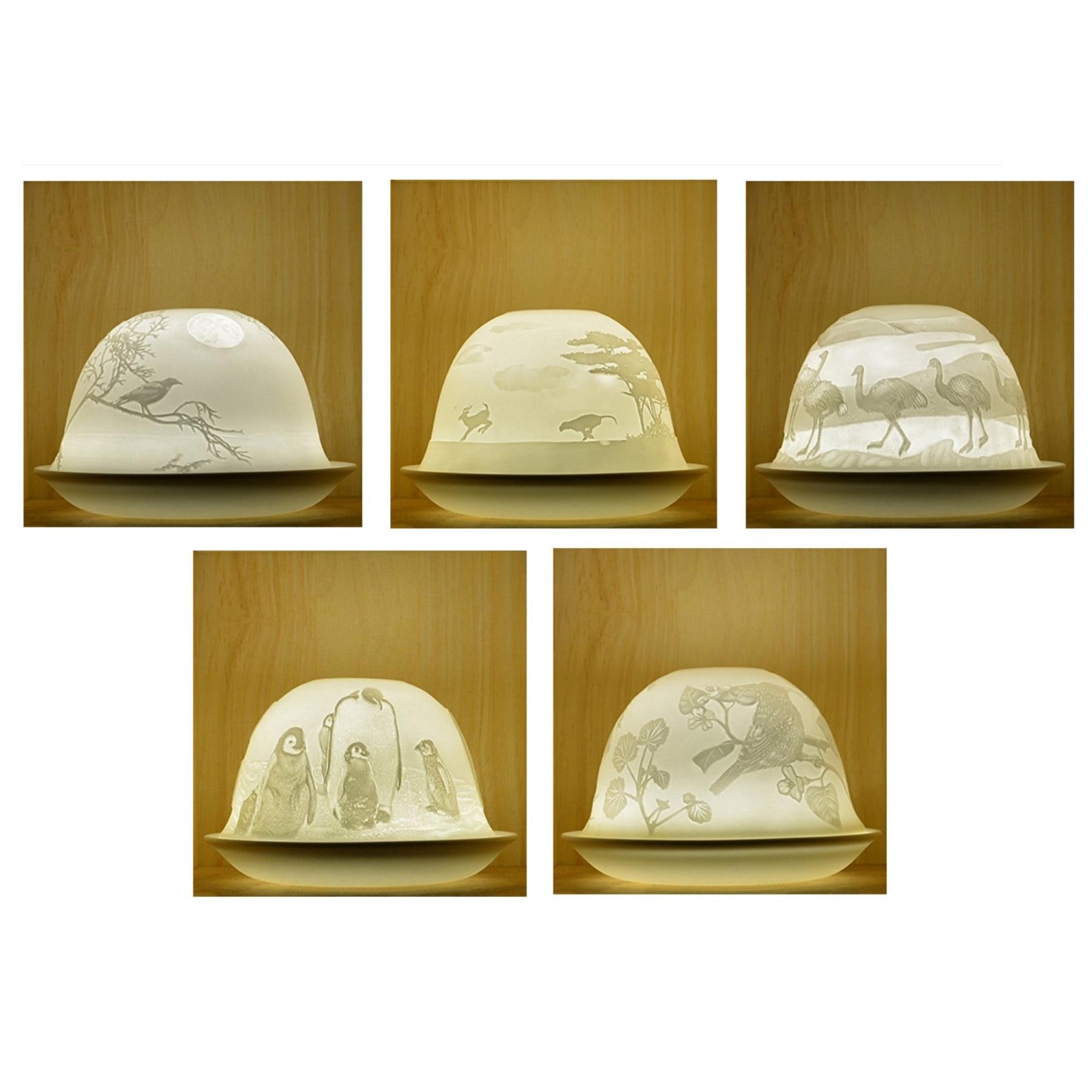 Nordic Lights Candle Shade & Tray Animals Flowers Tea Light Holder Gift