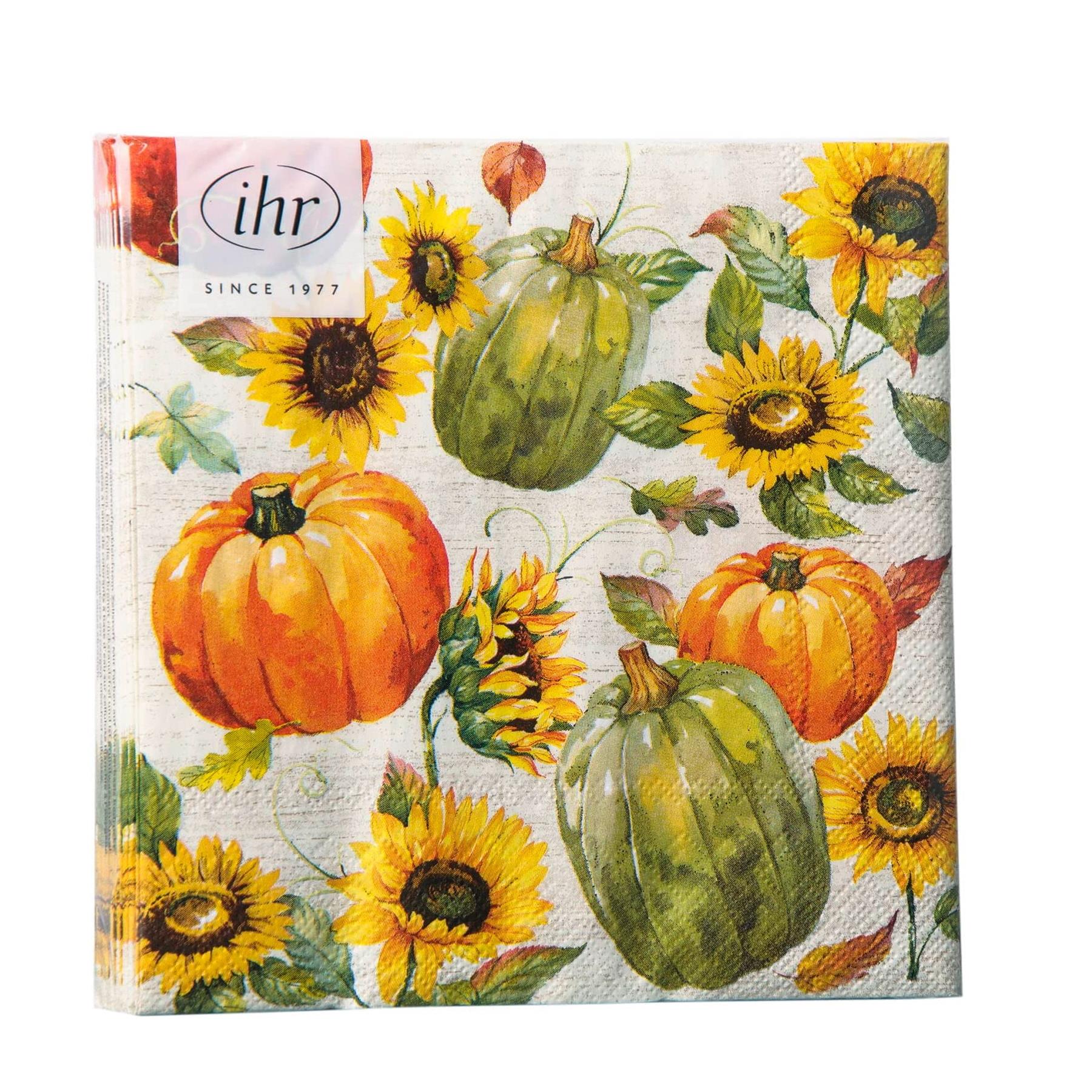 Autumn Pumpkin Napkins Cocktail/Lunch Party Disposable Paper Serviettes