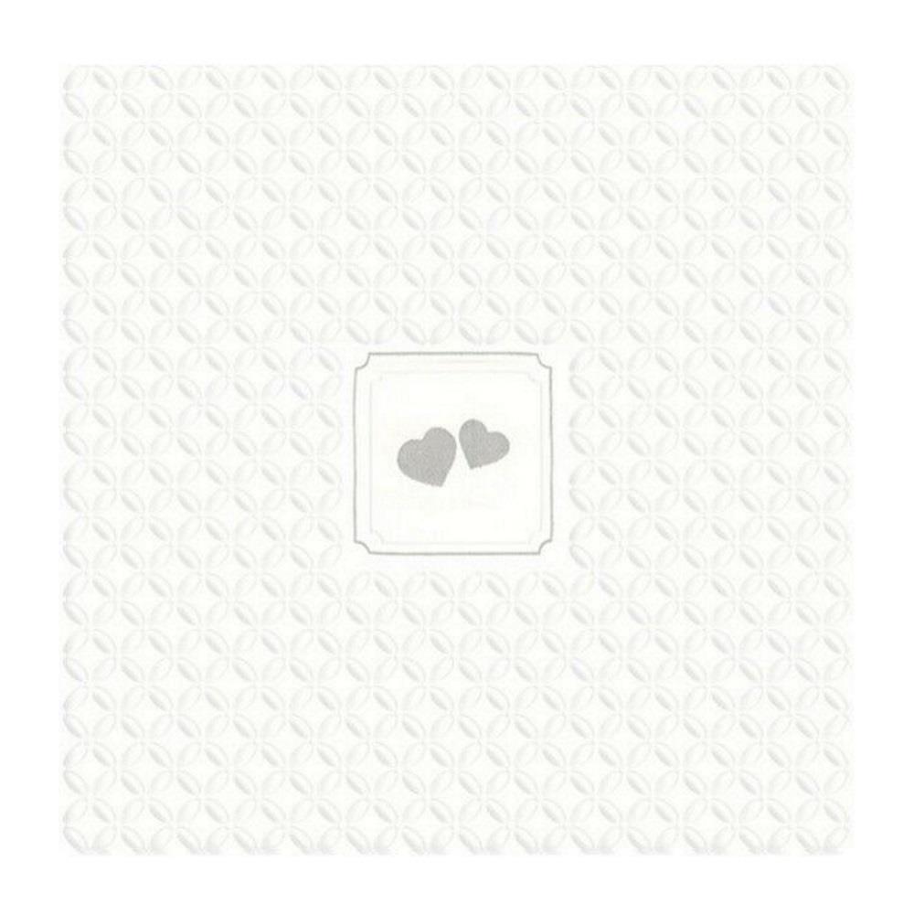 Embossed White Hearts Paper Napkins Wedding Lunch Dinner Disposable Serviettes