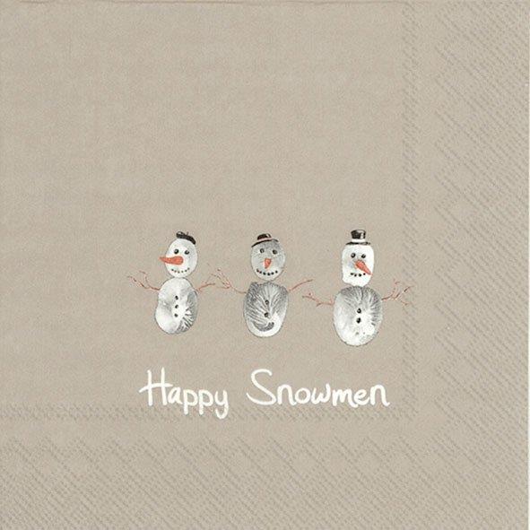 Christmas Paper Napkins Happy Snowmen Lunch 20pk Festive 3-ply Party Serviettes