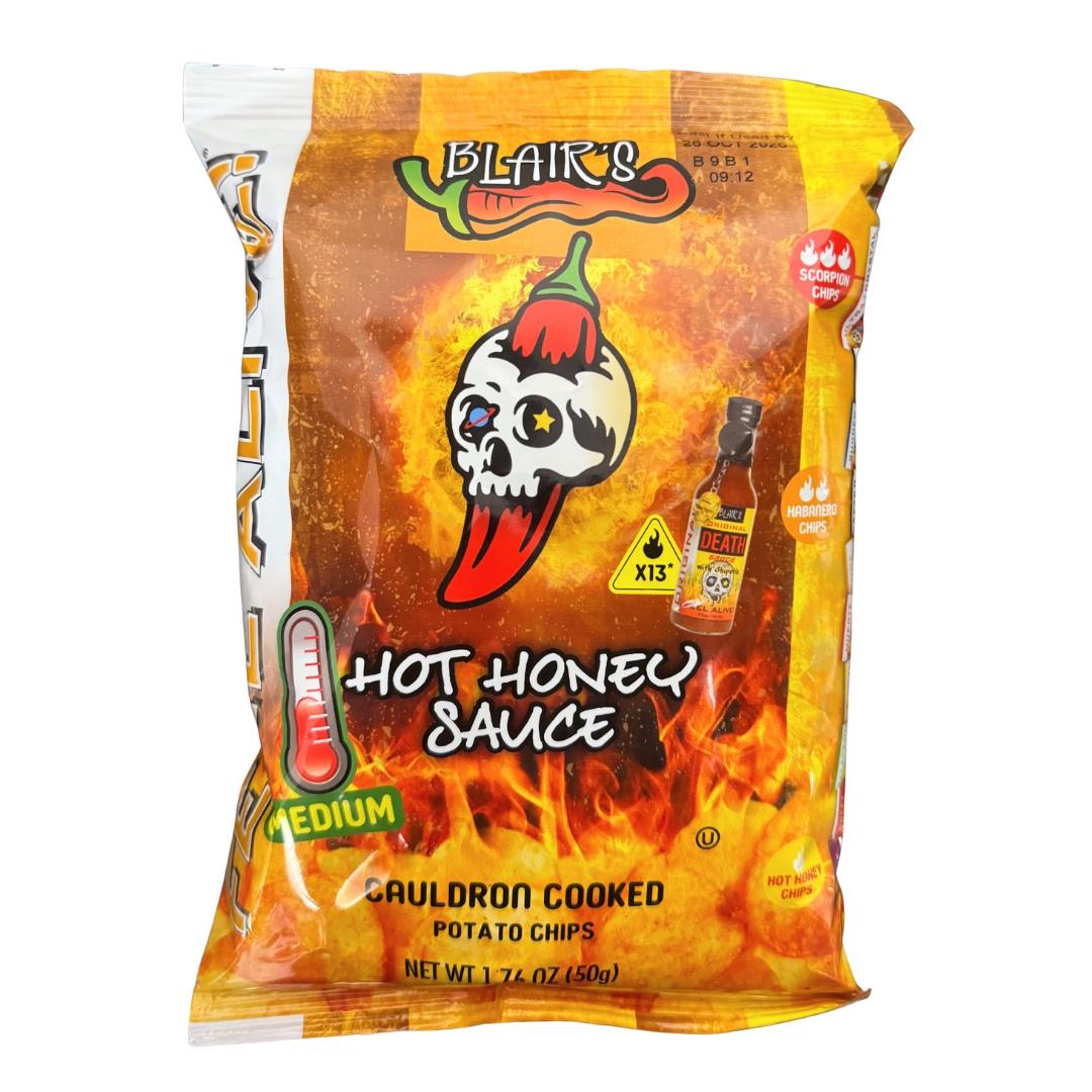 Hot Honey Spicy Potato Crisps Chilli Crunchy Snack Blair's Cauldron Cooked Chip