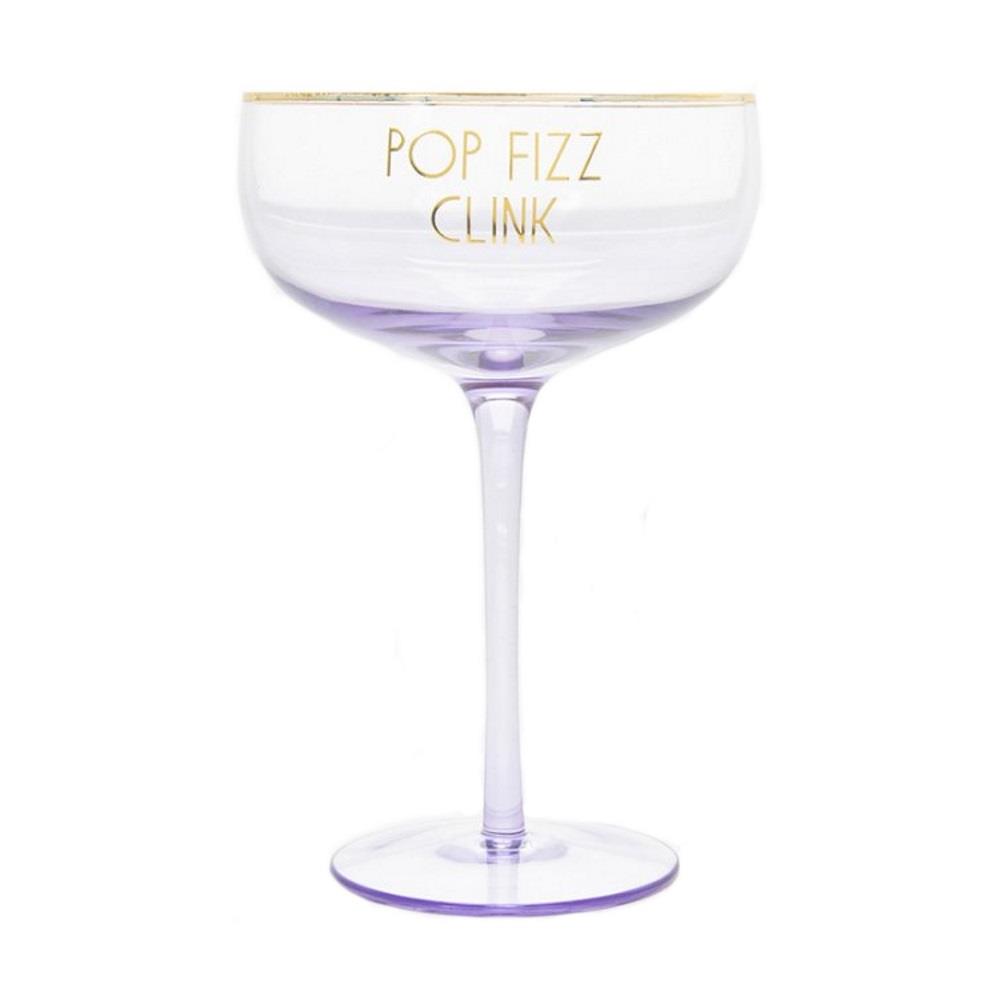 Let's Party Coupe Gin Glass Coloured Slogan Cocktail Glassware Womens Gift Box - Picture 3 of 4