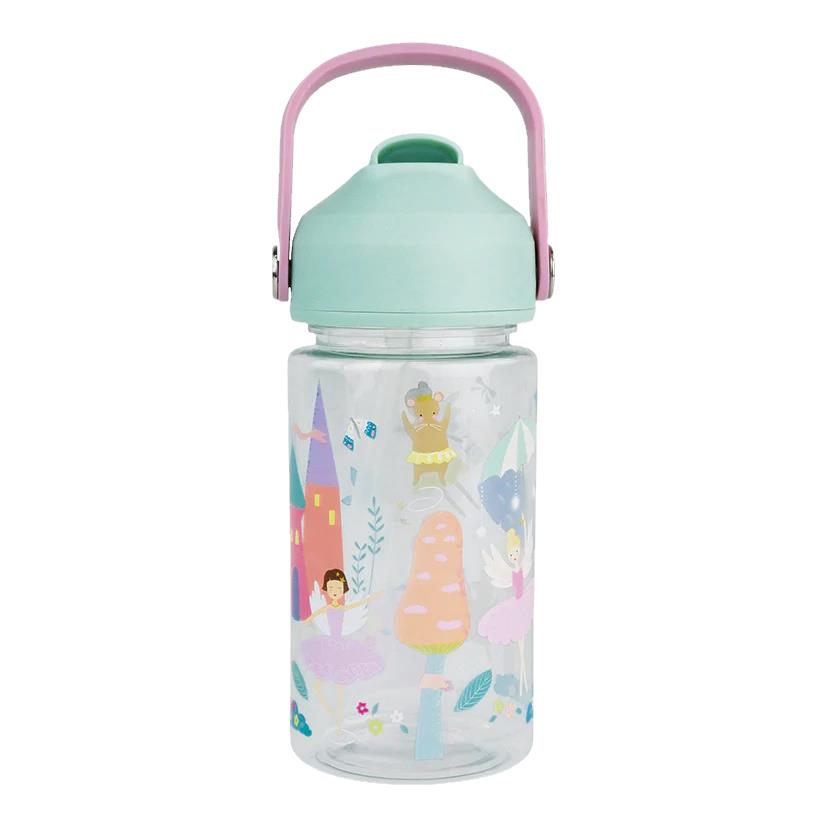 Kinder Trinkflasche Strohhalm 450ml Tritan Jungen wiederverwendbar Mädchen Griff Zahnseide & Rock - Bild 21 von 32