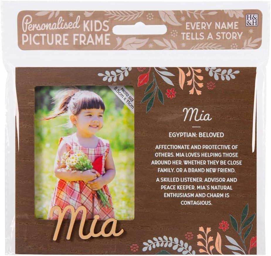 Wooden Picture Frame Personalised Kids Unique Gift Rustic Poems Girls Names A-Z - Picture 73 of 97