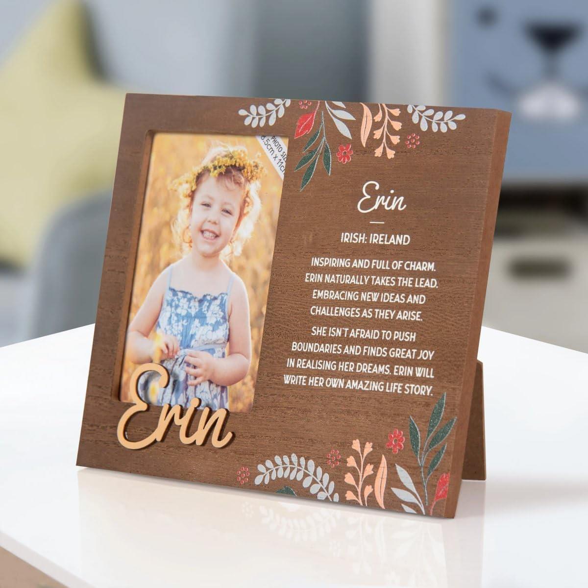 Wooden Picture Frame Personalised Kids Unique Gift Rustic Poems Girls Names A-Z - Picture 34 of 97